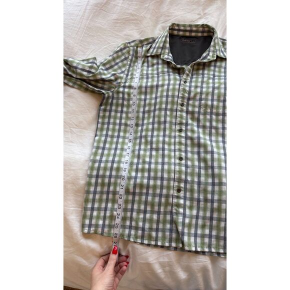 Hi-Tec | Green and Gray Plaid Shirt | Medium - Picture 7 of 8
